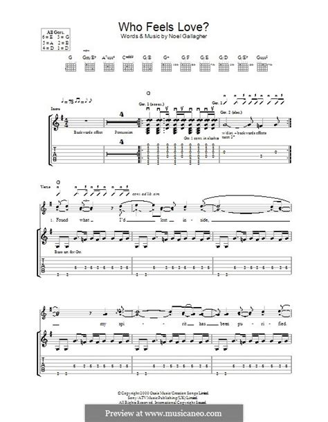 Who Feels Love Oasis By N Gallagher Sheet Music On Musicaneo