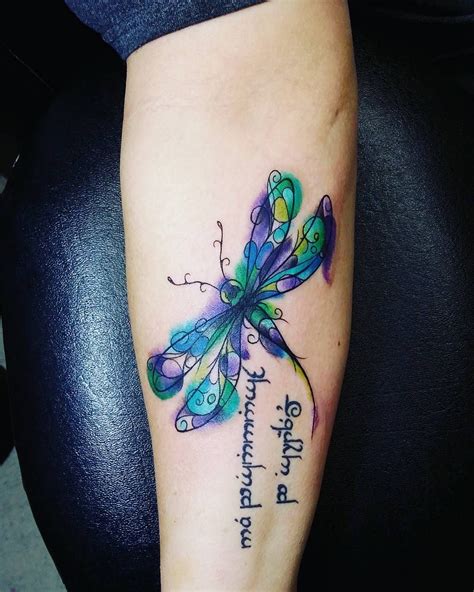 Forearm Watercolor Dragonfly Tattoo Viraltattoo