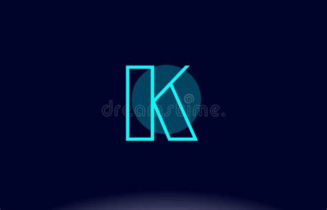 K Blue Line Circle Alphabet Letter Logo Icon Template Vector Design