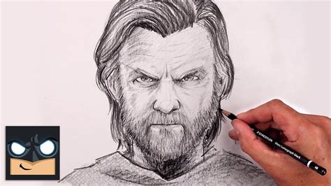 How To Draw Obi Wan Kenobi | Sketch Tutorial - YouTube