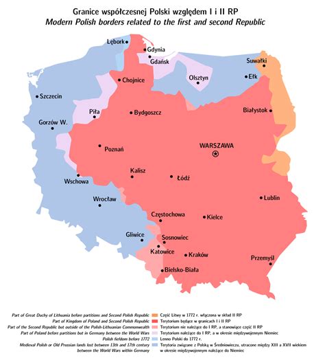 Modern Polish Borders Related To The First And Second Republic