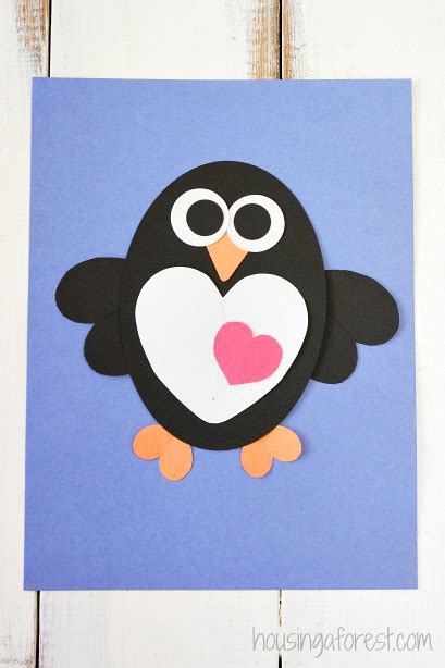 Free Printable Simple Heart Penguin Art Project Artofit
