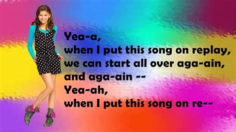 Zendaya Coleman Replay Lyrics Youtube