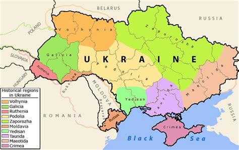 Ukraine Régions Historiques • Carte • Europe Map