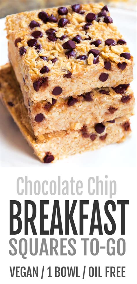 Preheat oven to 425 degrees f. These chocolate chip baked oatmeal breakfast squares are ...