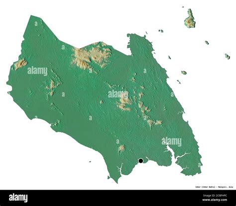 Shape Of Johor State Of Malaysia With Its Capital Isolated On White