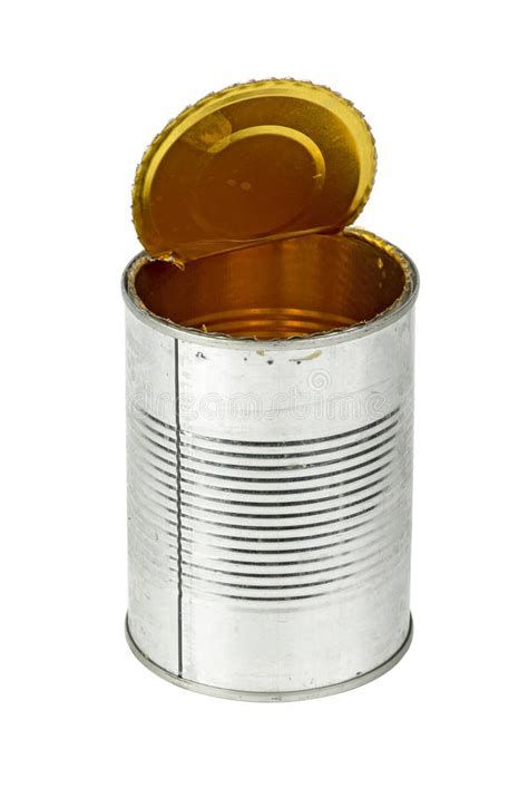 Opened Empty Tin Can Stock Photo Image Of Tinned White 25015930
