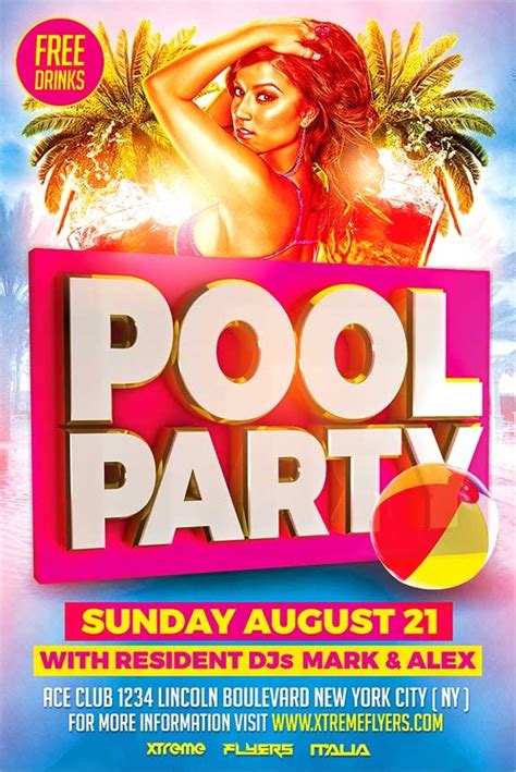 pool party flyers  psd word ai eps format