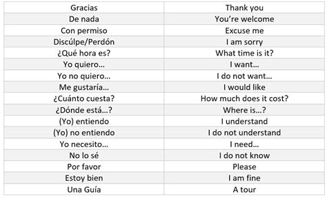 Spanish Words Commonly Used Words