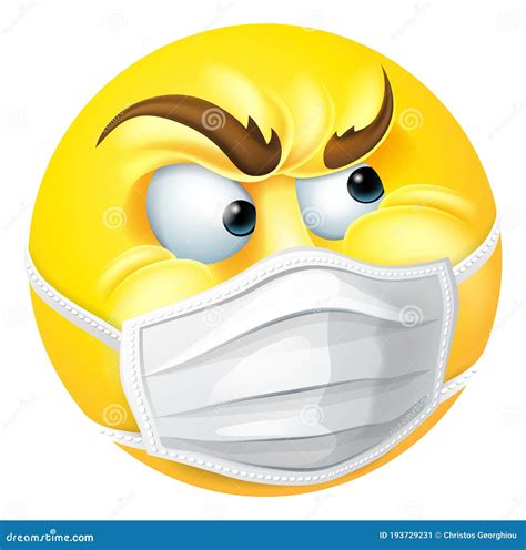 Angry Emoticon Emoji Ppe Medical Mask Face Icon Stock Vector