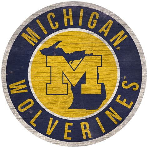 Michigan Wolverines 12 Circle With State Sign Sports Unlimited
