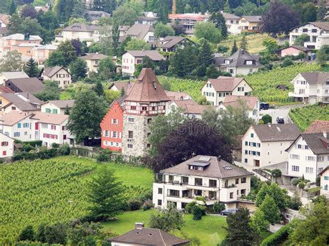 Città Vaduz, Principato Del Liechtenstein Immagine Stock - Immagine di ...