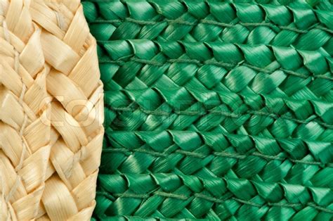Woven Straw Natural Background Green Stock Image Colourbox