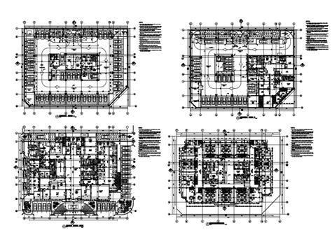 Ground First Second And Third Floor Layout Plan Details Of Multi Specialty Hospital Dwg File