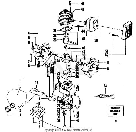 Poulan Xr 50 Gas Trimmer Parts Diagram For Power Unit