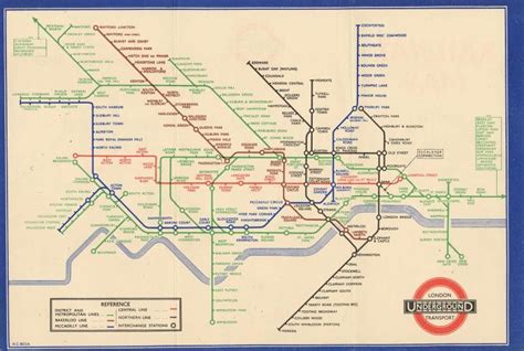Pocket Underground Map By H C Beck No 1 1938 London Transport Museum