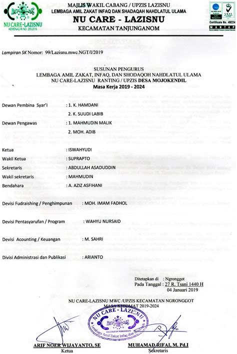 Pada umumnya, kita bisa mendapatkan surat rekomendasi dari pihak lain ataupun dari pejabat yang. Contoh Sk Lazisnu Ranting - Dunia Sosial