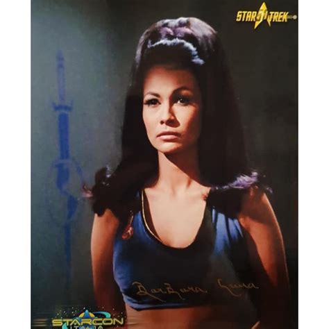 Autografo Barbara Luna Star Trek Classica Foto 20x25 Ultimo Avamposto