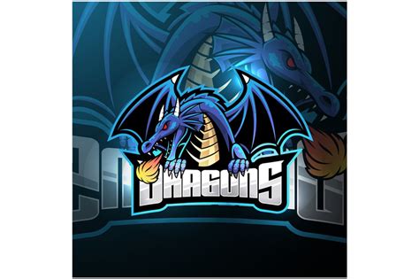 Dragon Esport Mascot Logo Design By Visink TheHungryJPEG