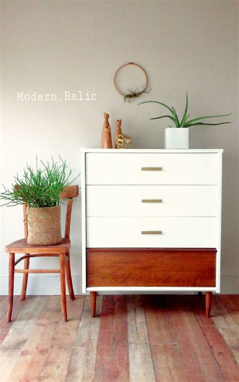 Painted Mid Century Dresser Refinished By Modern Relic Mid Century