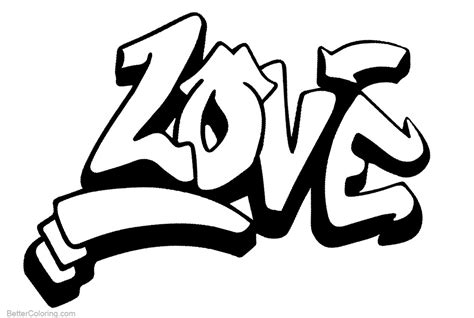Graffiti Letters Love Coloring Pages Free Printable Coloring Pages