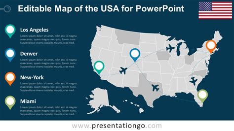 Usa Editable Powerpoint Map Presentationgo