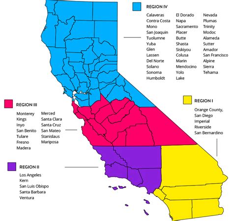 Regions Of California Map