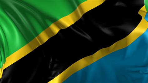 Flag Of Tanzania Beautiful 3d Animation Of Tanzania Flag In Loop Mode