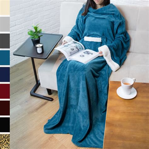 Deluxe Fleece Blanket With Sleeves For Adult Men And Women Elegant