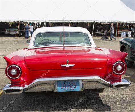 1957 Red Ford Thunderbird Rear View Stock Editorial Photo 38372099