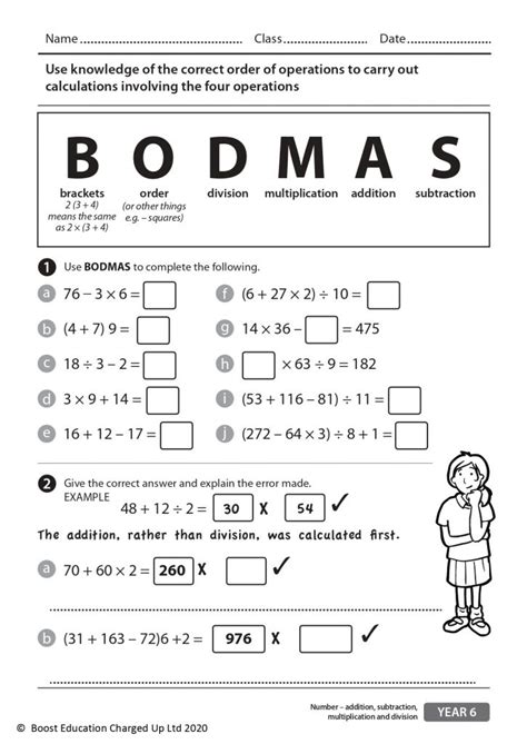 Bodmas Worksheet For Class 6 Printable Worksheets Are A 9 Best 5th