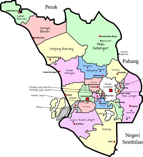 Selangor Area Map Visit Selangor