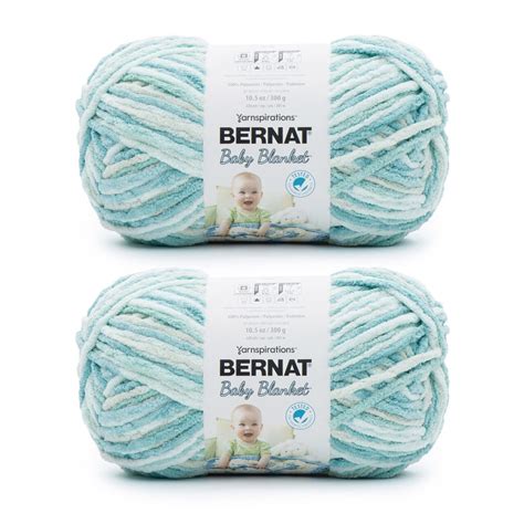 Bernat Baby Blanket Blue Green Yarn 2 Pack Of 300g105oz Polyester