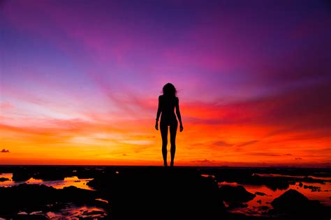 Free Images People In Nature Horizon Sunset Afterglow Silhouette Red Sky At Morning