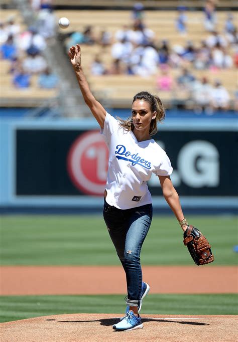 The giants platooned today and didn't do much offensively. Jessica Alba: First pitch at Brewers vs Dodgers Baseball ...
