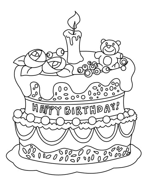 Click the link below for our printable version. Free Printable Birthday Cake Coloring Pages For Kids
