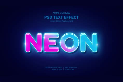 Neon Light Photoshop Text Effect Grafik Von Goldani412 · Creative Fabrica