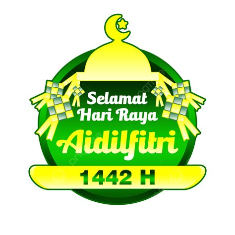 Selamat Hari Raya Aidilfitri 1442 H Green And Yellow Ellipse Selamat