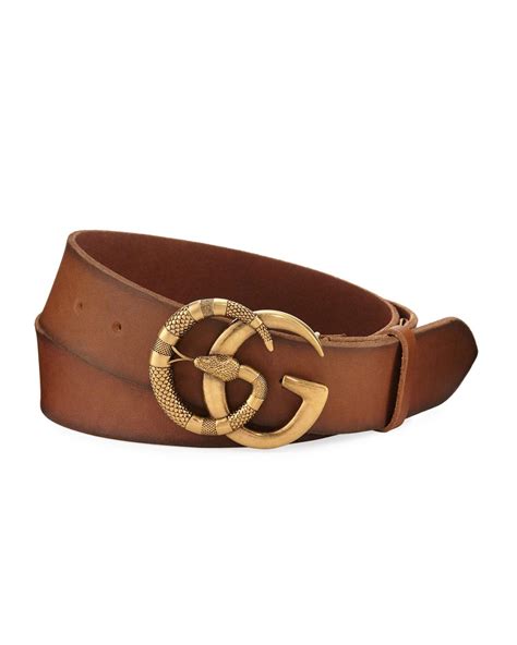 Gucci Cuoio Toscano Snake Gg Belt In Brown For Men Lyst