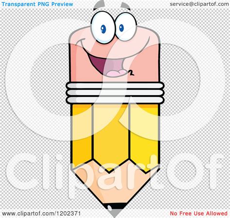 Cartoon Of A Smiling Pencil Mascot Royalty Free Vector Clipart By Hit