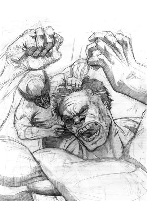 Hulk Vs Wolverine Drawing By Bfowler On Deviantart