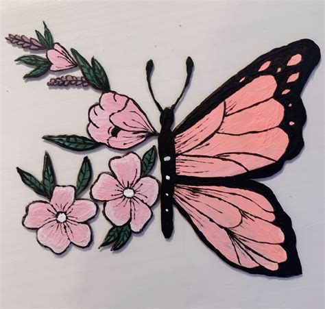 Butterfly And Flowers Butterfly Drawing Butterfly Art Painting