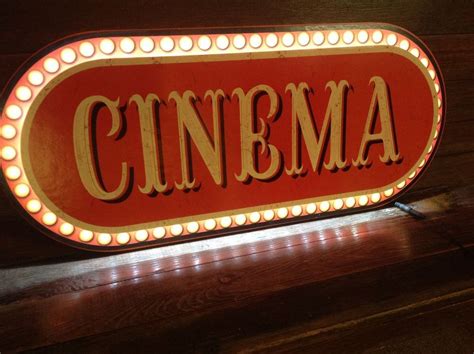 Vintage Style Lighted Cinema Marquee Neon Look Sign For Home Theater