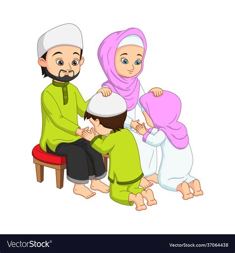 Muslim Kids Prostrating And Kissing His Parents Ha