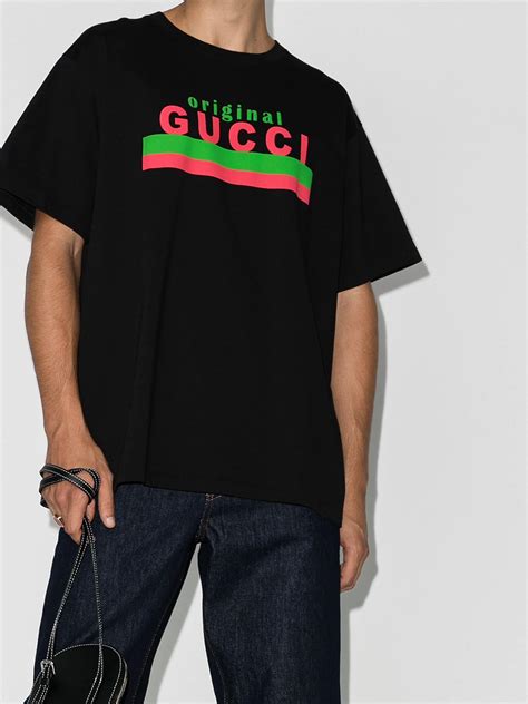 Gucci Original Logo Print T Shirt Browns
