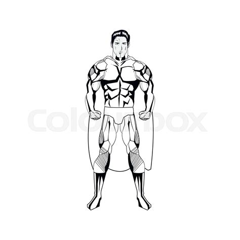 Superhero Figure Standing Proud Image Stock Vector Colourbox