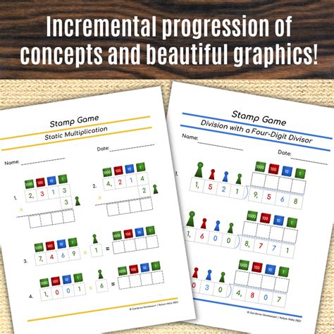 Montessori Stamp Game Worksheets For Elementary Montessori Math