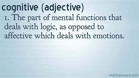 cognitive - definition - YouTube