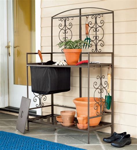 Rust Resistant Steel Scroll Potting Bench With Lift Out Soil Reservoir