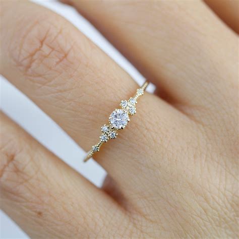 Simple Engagement Ring Engagement Ring Gold Diamond Delicate
